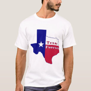 Camiseta Mapa de Sinalizador do Texas Forever