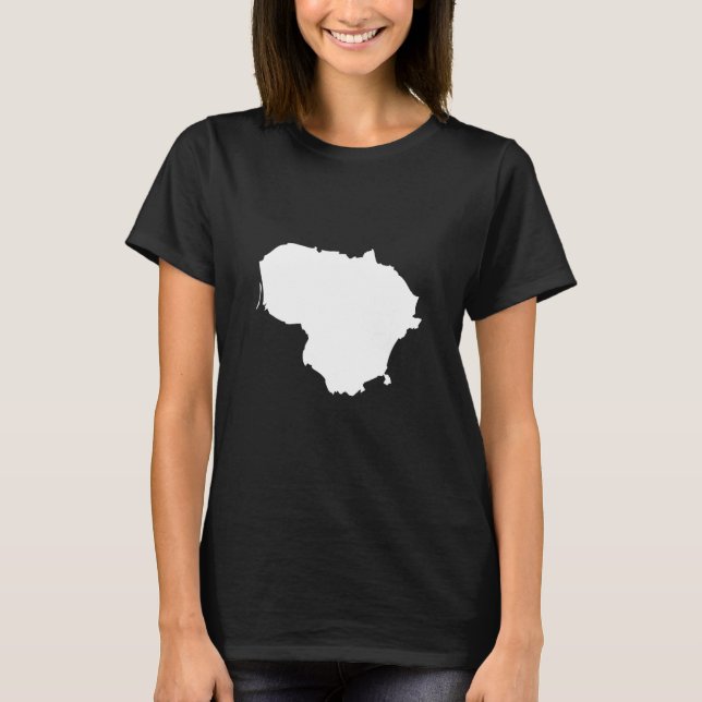 Camiseta Mapa de Sinalizador Lituânia (Frente)