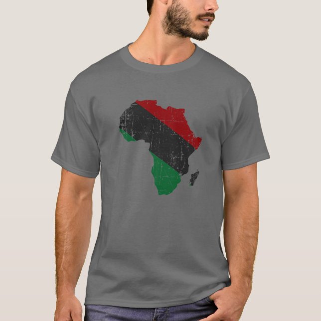 Camiseta Mapa de Sinalizador Pan-Africano da UNIA - Históri (Frente)