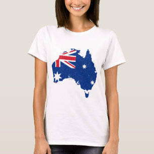 Camiseta Mapa de Sinalizador W da Austrália