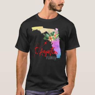 Camiseta Mapa de St Augustine Férias Família Meninas corres