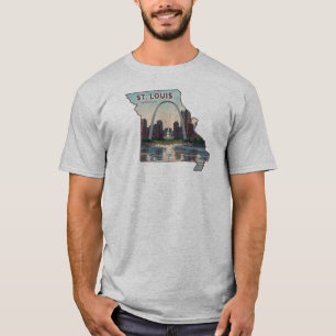 Camiseta Mapa de St. Louis Missouri