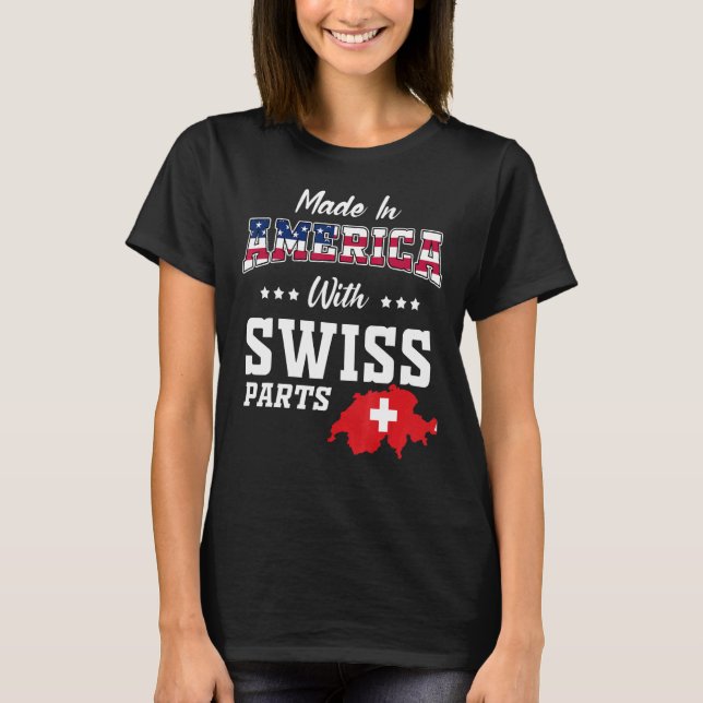 Camiseta Mapa de Suiças de Partes Suí dos EUA - Raízes de S (Frente)