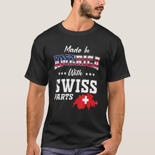 Camiseta Mapa de Suiças de Partes Suí dos EUA - Raízes de S (Frente)