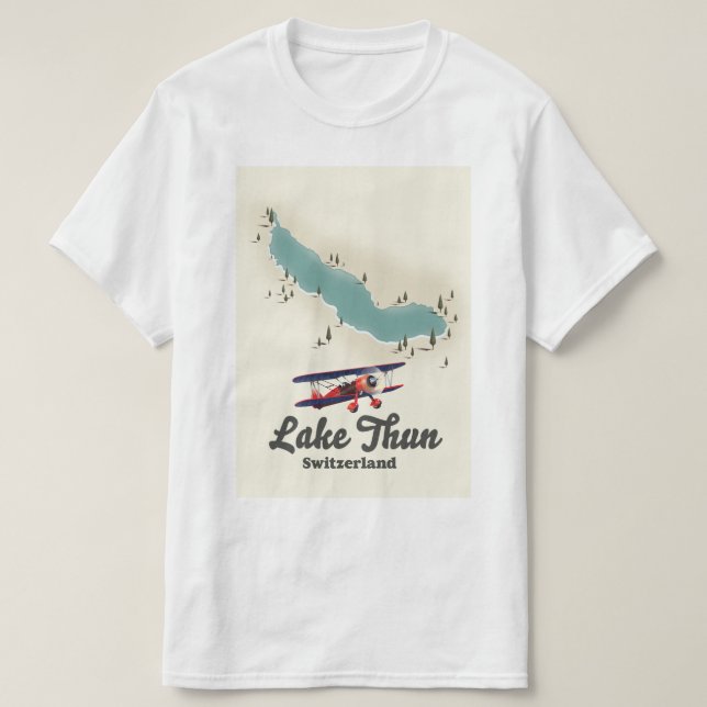 Camiseta Mapa de Suiças do Lago Thun (Frente do Design)