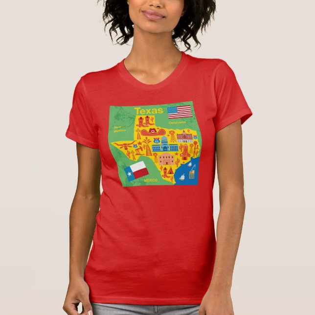 Camiseta Mapa de Texas dos miúdos (Frente)