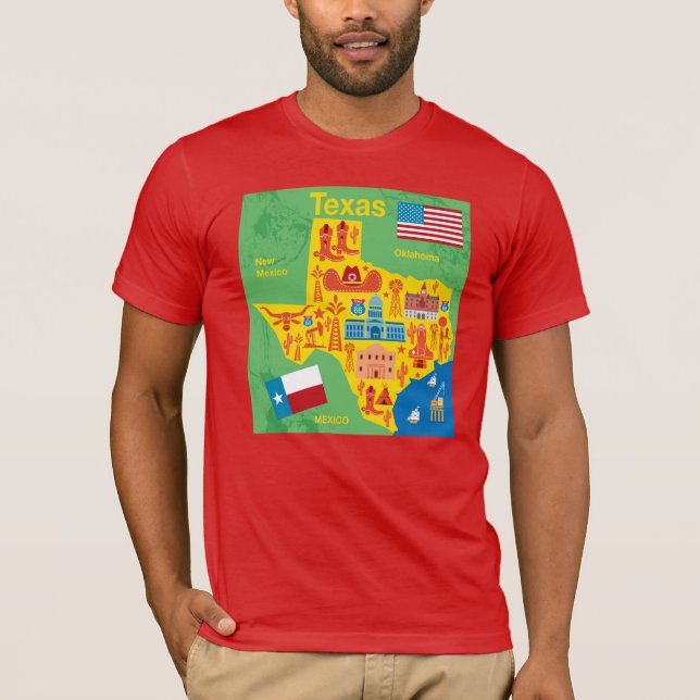 Camiseta Mapa de Texas dos miúdos (Frente)