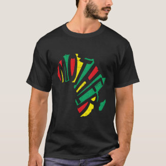 Camiseta Mapa de Texto do Continente Colorido da África-Mãe