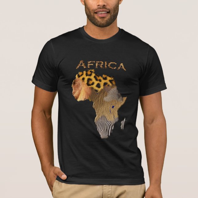 Camiseta Mapa de Texturas de Animais Selvagens da Série AFR (Frente)