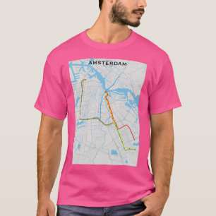 Camiseta Mapa de trânsito de Amsterdã