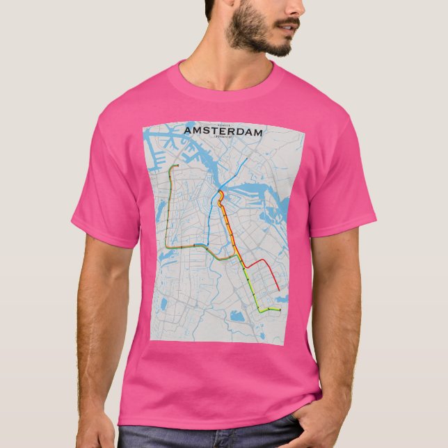 Camiseta Mapa de trânsito de Amsterdã (Frente)