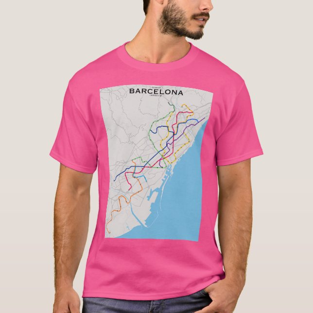 Camiseta Mapa de Trânsito de Barcelona (Frente)