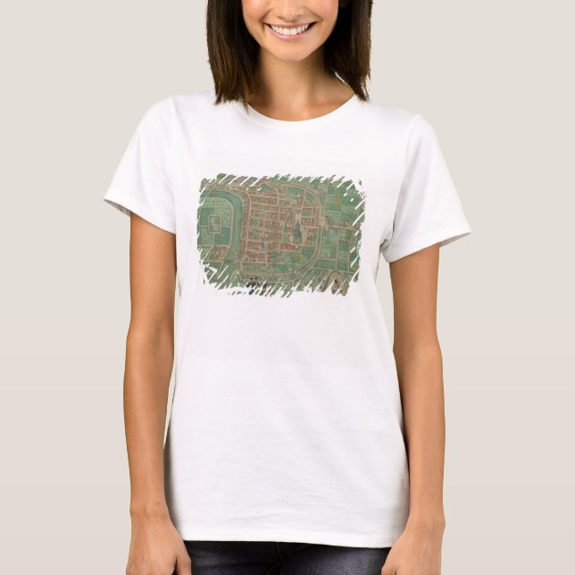 Camiseta Mapa de Trento, de Civitates Orbis Terrarum, por (Frente)