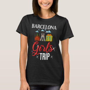 Camiseta Mapa de Viagem da Cidade de Barcelona Espanha Skyl