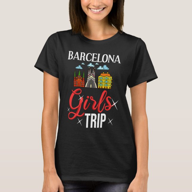 Camiseta Mapa de Viagem da Cidade de Barcelona Espanha Skyl (Frente)
