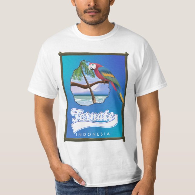 Camiseta Mapa de viagem da Ilha Nias Indonésia  (Frente)