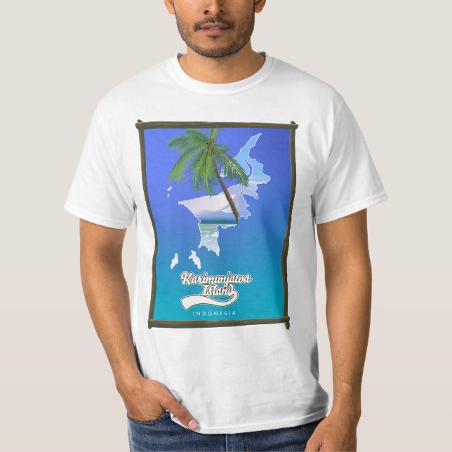 Camiseta Mapa de viagem da Ilha Sumba Indonésia (Frente)