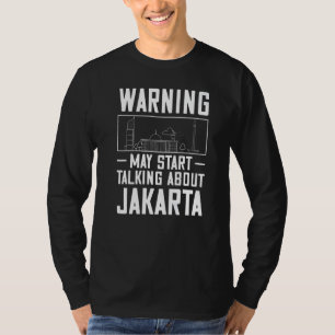 Camiseta Mapa de viagem da paisagem urbana de Jacarta Indon