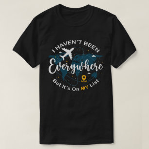 Camiseta Mapa de Viagem de Avião - Eu Não Estive em Todos o