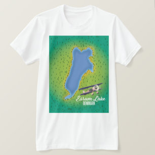 Camiseta Mapa de viagem do Lago Esrum Dinamarca