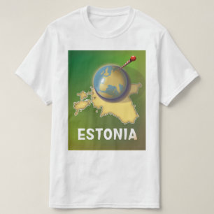 Camiseta Mapa de viagem vintage da Estônia