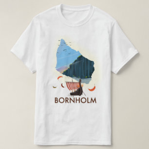 Camiseta Mapa de Viking da Ilha de Bornholm