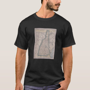 Camiseta Mapa de Vintage New Hampshire (1912)