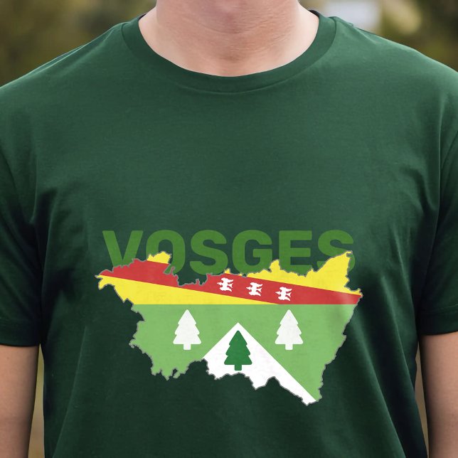 Camiseta Mapa de Vosges com Brasão de Armas (Vosges Map with Coat of Arms T-Shirt)