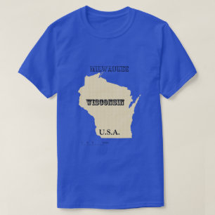 Camiseta - Mapa de Wisconsin com Cidade