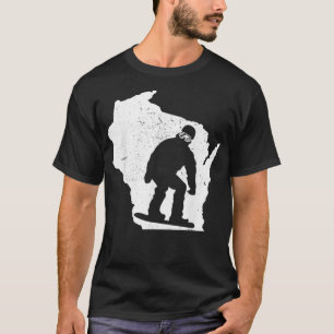 Camiseta Mapa de Wisconsin Snowboard Design Snowboard Extr