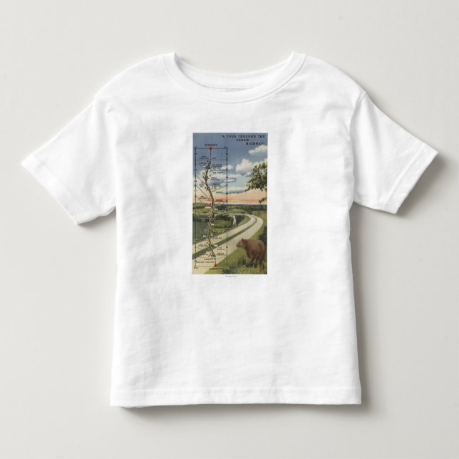 Camiseta Mapa detalhado "da estrada ideal " (Frente)