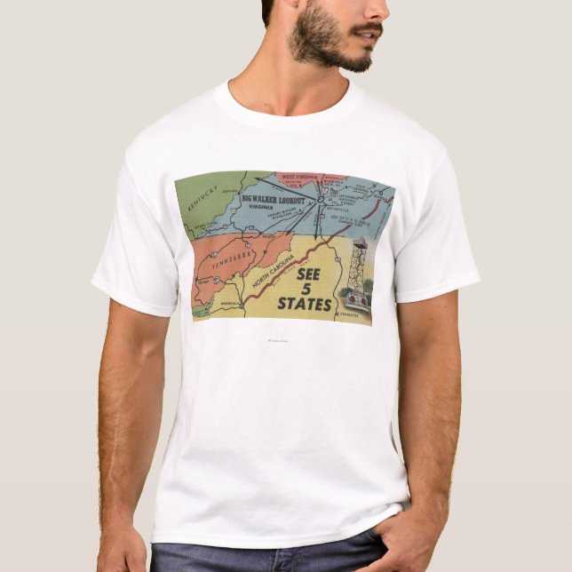 Camiseta Mapa detalhado de 5 estados - vigia grande do (Frente)