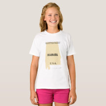 Camiseta - Mapa do Alabama com Cidade