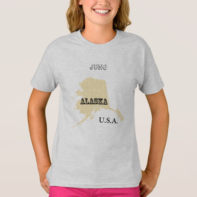 Camiseta - Mapa do Alasca com Cidade (Frente)