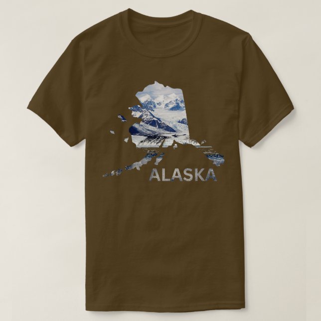 Camiseta Mapa do Alasca - Contorno de TShirt (Frente do Design)