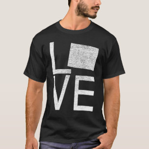 Camiseta Mapa do Amor do Estado Fã dos EUA Ordenado no Colo