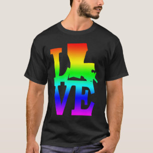 Camiseta Mapa do Amor Estadual do Orgulho da Louisiana USA