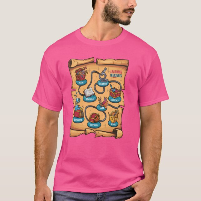 Camiseta Mapa do aprendizado Design de volta às crianças e  (Frente)