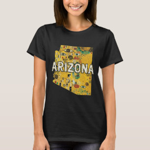Camiseta Mapa do Arizona e Texto