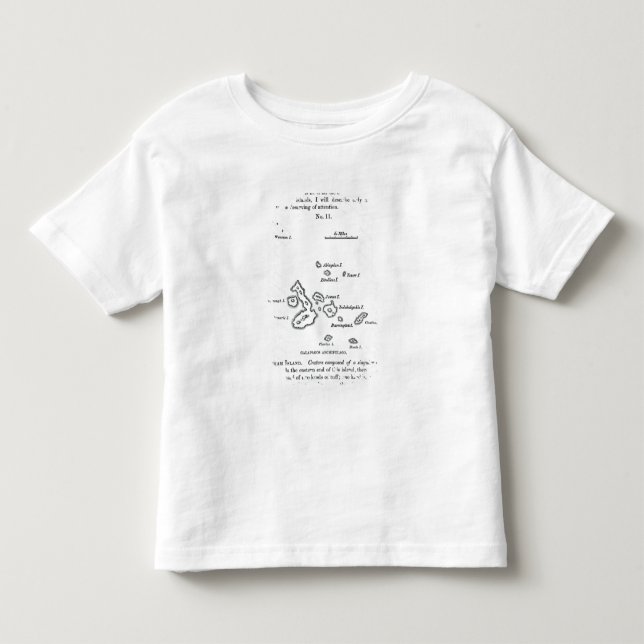 Camiseta Mapa do arquipélago de Galápagos, 1844 (Frente)