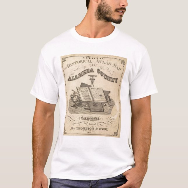 Camiseta Mapa do atlas de Alameda County do frontispício (Frente)