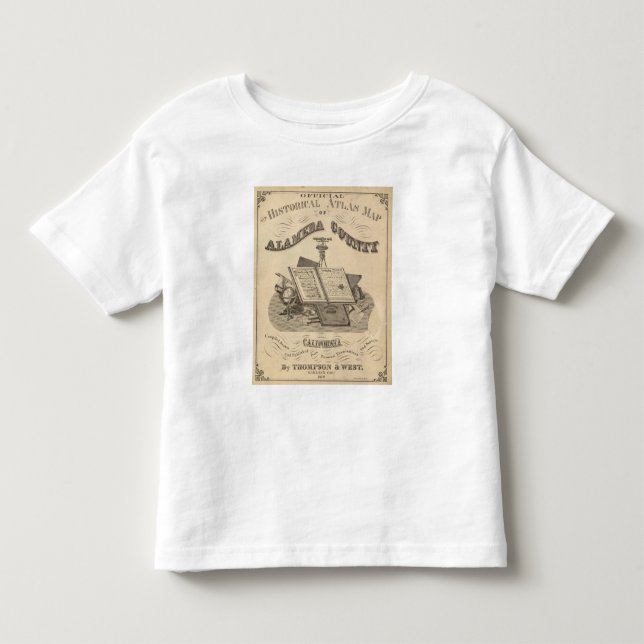 Camiseta Mapa do atlas de Alameda County do frontispício (Frente)