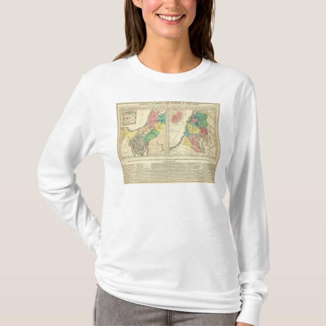 Camiseta Mapa do atlas de Canaan - de Israel (Frente)