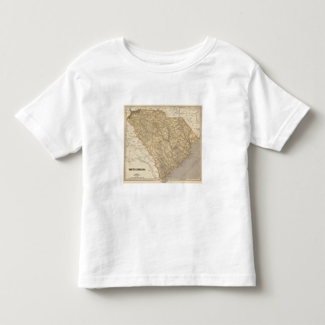 Camiseta Mapa do atlas de South Carolina (Frente)