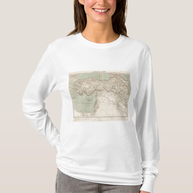 Camiseta Mapa do atlas de Turquia (Frente)