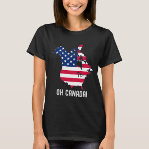 Camiseta Mapa do Canadá EUA 51º Estado Bandeira Americana E