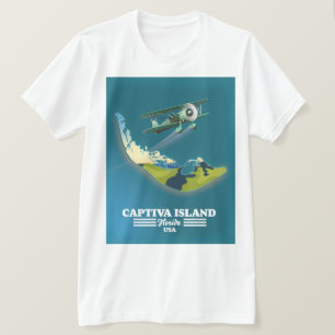 Camiseta Mapa do Captiva Island Florida USA
