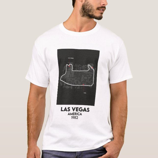Camiseta Mapa do circuito F1 em Las Vegas USA (Frente)