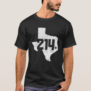 Camiseta Mapa do Condado de Dallas Código de Área 214 Texas