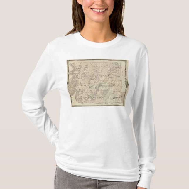 Camiseta Mapa do Condado de Harrison, estado de Iowa (Frente)